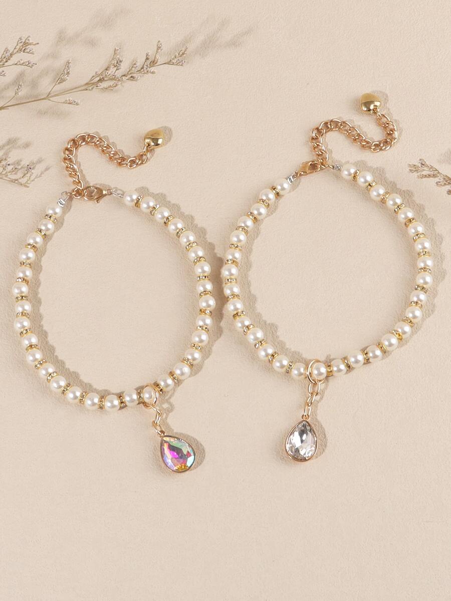 1入組隨機珍珠寵物項鍊 - 彩色 - 查看 1