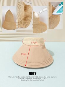 Sombrero visera con diseño tejido - Caqui - Ver 5