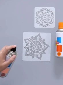 10pcs Mandala Hollow Drawing Template - White - View 6