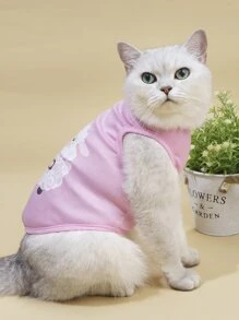 卡通羊圖案寵物背心 - 彩色 - 查看 6