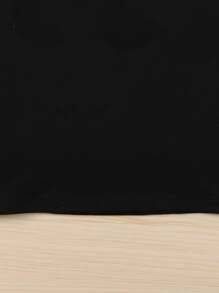 Mulvari 大碼電池和字母圖案T恤 - 黑色 - 查看 6