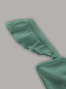 SHEIN MOD Top corto fruncido con tira pecho con fruncido con cordón