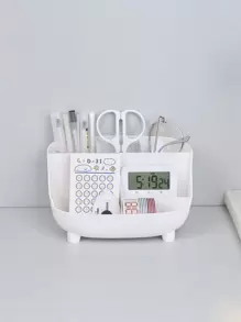 1個多格純色筆筒 開學文具用品 - 白色 - 查看 4