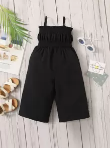 SHEIN Babymeisje Shirred frill Trimmen Cami-jumpsuit