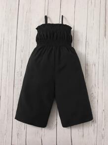 SHEIN Babymeisje Shirred frill Trimmen Cami-jumpsuit