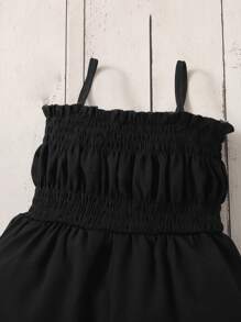 SHEIN Babymeisje Shirred frill Trimmen Cami-jumpsuit