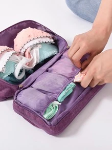 1 chiếc Túi đựng đồ du lịch nhiều lớp, Phong cách Boho - Màu tím - Xem 4