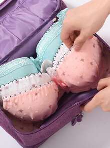 1 chiếc Túi đựng đồ du lịch nhiều lớp, Phong cách Boho - Màu tím - Xem 3