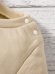 男嬰熊和字母刺繡連身褲 - 杏色 - 查看 3