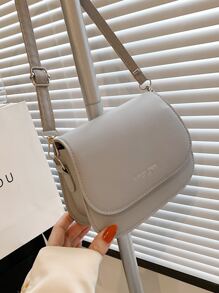 Yogodlns Mini Letter Graphic Flap Saddle Bag - Grey - View 6