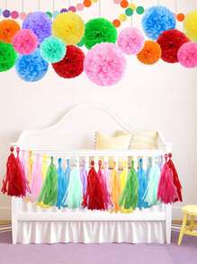 18入組混色紙巾紙小絨球套裝 - 彩色 - 查看 3