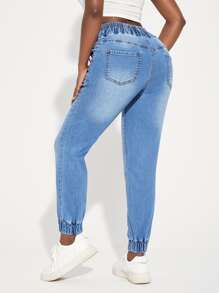 SHEIN SXY High Waist Drawstring Jogger Jeans