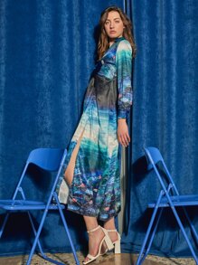 Tina Benally Art Đầm Tách cao Tất cả trên in Boho - Nhiều màu - Xem 1