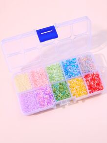 1盒2毫米奶油雲霧系列米玻璃珠DIY手鍊耳環首飾製作字母玻璃珠工藝品配件 - 彩色 - 查看 3