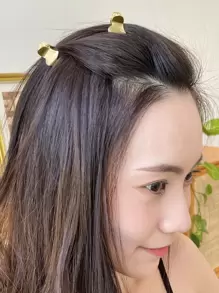 DAZY 2入組愛心設計鴨嘴夾 - 金色 - 查看 1