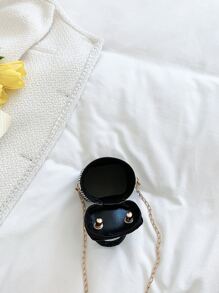 Mini Rhinestone Decor Bucket Bag - Black - View 6