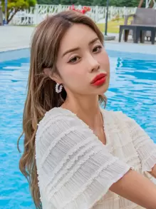 DAZY Faux Pearl Bead Decor Earrings