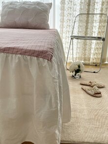 Faldones de cama con patrón de cuadros - Multicolor - Ver 6