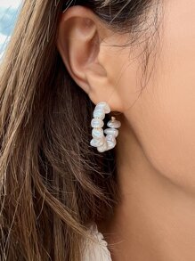 DAZY Faux Pearl Bead Decor Earrings
