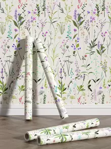 1卷花和植物印花牆紙 - 彩色 - 查看 1