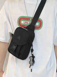 Túi Đeo Chéo Đeo Ngực Nam, Túi Đeo Vai Phiên Bản Hàn Quốc, Túi Nam Giải Trí - màu đen - Xem 1
