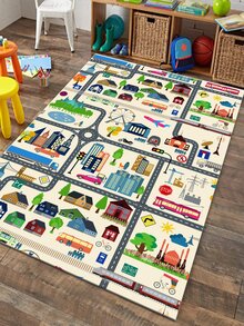 Alfombra con estampado de dibujos animados - Multicolor - Ver 6
