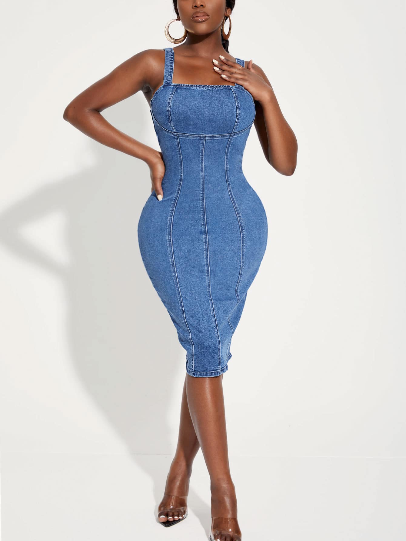 SHEIN SXY Buckled Detail Cut Out Back 