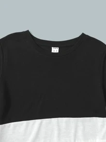 SHEIN Leap Crew Bộ 2 áo phông màu trơn đơn giản cho bé trai và quần cạp rút - Nhiều màu - Xem 3