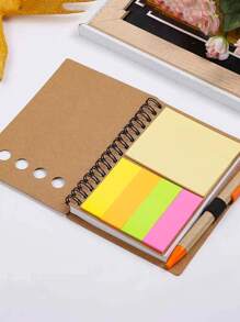 1pc Máy tính xách tay xoắn ốc màu ngẫu nhiên với bút bi - Nhiều màu - Xem 3