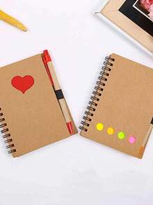 1pc Máy tính xách tay xoắn ốc màu ngẫu nhiên với bút bi - Nhiều màu - Xem 5