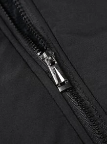 Manfinity Homme Men Zipper Front Teddy Lined Padded Coat Plain Husband Urban Warm Jacket
