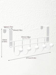 SHEIN Basic living BASIC LIVING Trên Cửa Trang Trí 5 Móc Giá Treo- Màu Trắng - trắng - Xem 3