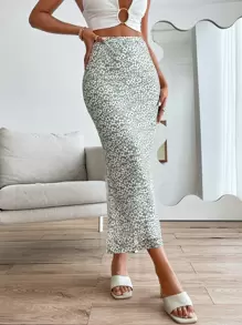 Firerie Ditsy Floral Mesh Slit Skirt - Multicolor - View 3