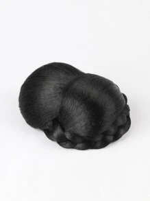 Natural Braided Synthetic Hair Bun - Black - View 4