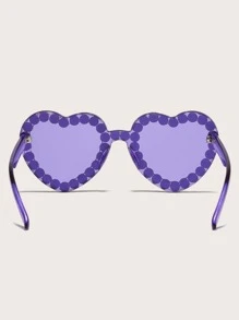 Kính thời trang khung trái tim rhinestone - Màu tím - Xem 2