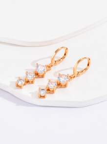方晶鋯石耳墜