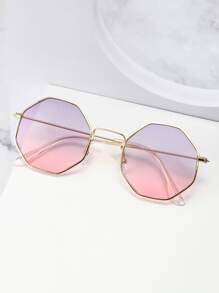 1pair Geometric Metal Fashion Eyeglasses Suitable For Everyday Wear Beach Accessories For Women Glasses Shades Basics Fall Winter Women Outfits Clothes Business Casual Gifts For Summer Beach Vacation,Outdoor,Travel - Ombre - View 1