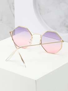 1pair Geometric Metal Fashion Eyeglasses Suitable For Everyday Wear Beach Accessories For Women Glasses Shades Basics Fall Winter Women Outfits Clothes Business Casual Gifts For Summer Beach Vacation,Outdoor,Travel - Ombre - View 4