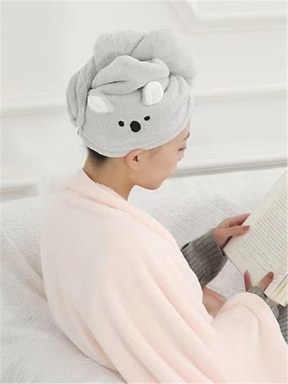 1pc Rabbit Embroidery Hair Towel Shower Towels For Beauty Salon, Hotel Sports,Home Essentials, Towel, Skin Care