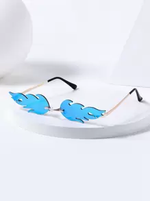 男士火焰設計邊框太陽眼鏡 - 彩色 - 查看 3