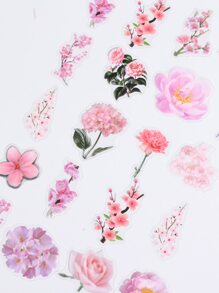 40入組花朵圖案貼紙 - 彩色 - 查看 4