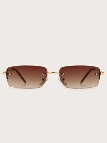 Gafas de sol sin montura cuadrado - Marrón Chocolate - Ver 2