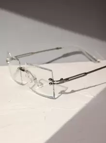 1pc Women Classic Rimless Clear Glasses For Daily Life Driving Shopping Accessories