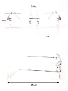 1pc Women Classic Rimless Clear Glasses For Daily Life Driving Shopping Accessories