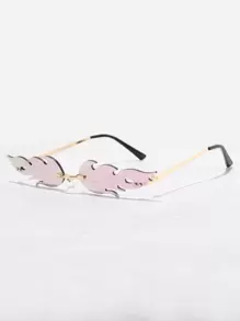 双色镀膜镜片火焰形时尚眼镜 - 彩色 - 查看 4