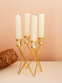 1pc Iron Candle Holder - Gold - View 1