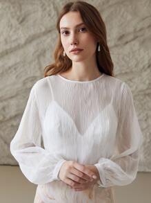 MOTF PREMIUM TEXTURED TOP WITHOUT CAMISOLE - White - View 4