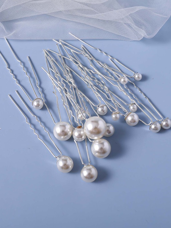 18 buc Faux Pearl Decor Ace de păr de mireasă elegantă pentru diademe de nuntă
