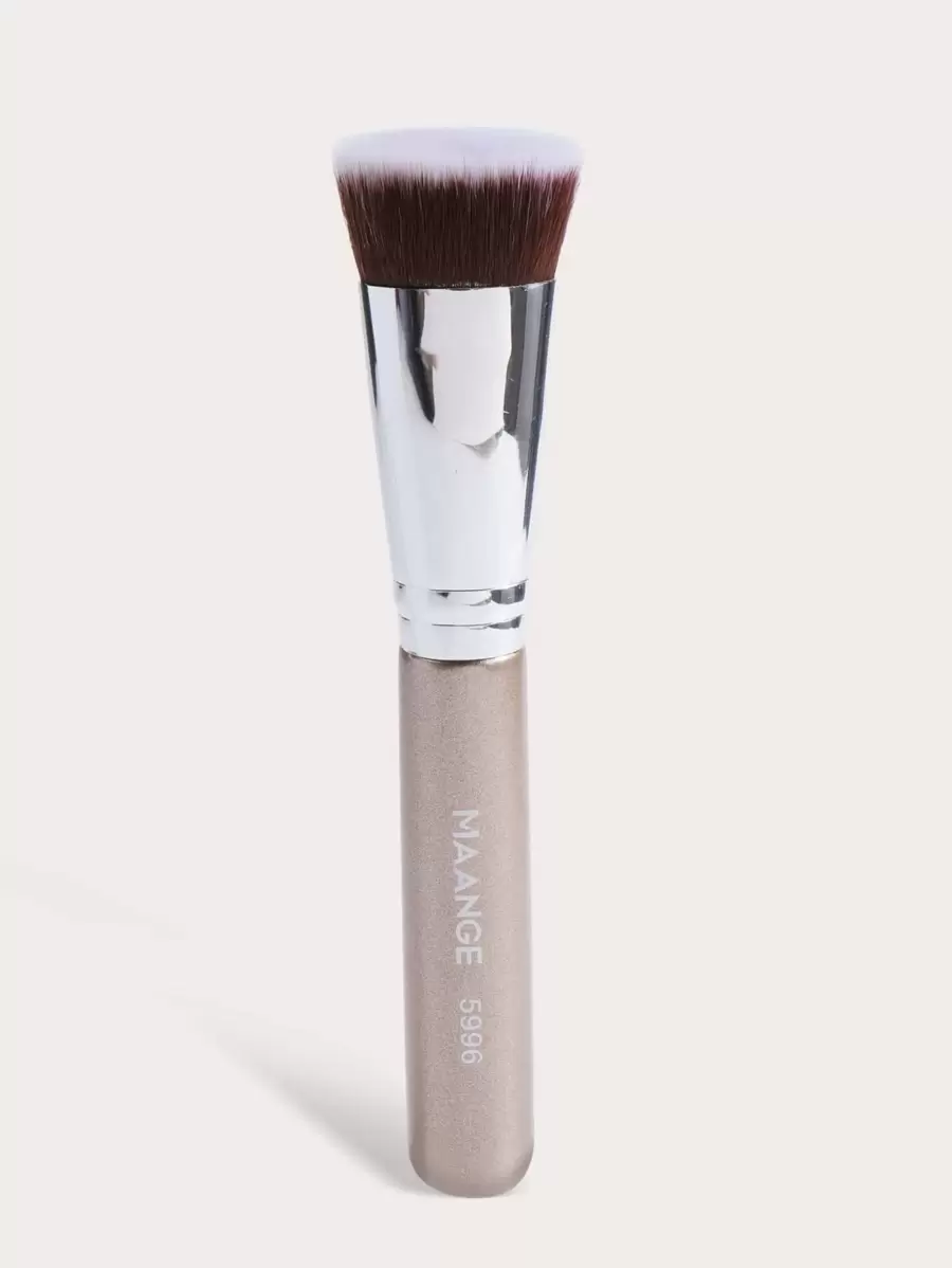 MAANGE 1 pièce Pinceau de fond de teint professionnel à tête plate dense, outil de maquillage, matériau en fibre douce, portable, essentiel de voyage, pinceau de fond de teint, pinceau correcteur, pinceau à blush, pinceau de contour, pinceau bronzant, pinceau à poudre, pinceau de fond de teint, pinceau à blush - Kaki - Voir 1