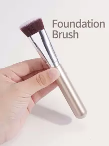 MAANGE 1 pièce Pinceau de fond de teint professionnel à tête plate dense, outil de maquillage, matériau en fibre douce, portable, essentiel de voyage, pinceau de fond de teint, pinceau correcteur, pinceau à blush, pinceau de contour, pinceau bronzant, pinceau à poudre, pinceau de fond de teint, pinceau à blush - Kaki - Voir 3